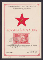 Luxemburg 344 Tolle Anlasskarte Philatelie Ehre Für Unsere Verbündeten - Cartas & Documentos