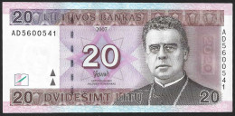 Lithuania 20 Litu 2007 P69 UNC - Litouwen