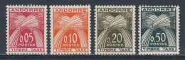 Andorre 1961 Mi T42 /5 YT T42 /5 Sc J42/5  * MH - Timbre Taxe / Portomarken / Postage Due : - Nuevos