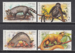 2007 Singapore Mammals Pangolin Monkeys High Value Definitives 2007A MNH Complete Set Of 4 MNH @ BELOW FACE VALUE - Singapur (1959-...)