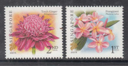 2007 Singapore Flowers Definitives NVI 2007A MNH Complete Set Of 2 MNH - Singapore (1959-...)