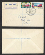 SE)1963 NEW ZEALAND, TRAIN COVER, CENTENARY OF THE RAILWAY IN NEW ZEALAND, REGISTERED COVER, CIRCULATED, VF - Usati