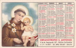 Calendarietto - Orfanotrofio S.antonio - Catania - Anno 1973 - Formato Piccolo : 1971-80