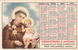 Calendarietto - Orfanotrofio S.antonio - Roccalumera - Messina - Anno 1973 - Small : 1971-80