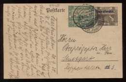 Saargebiet 1925 Saarbrucken Stationery Card To Stuttgart__(8340) - Postwaardestukken