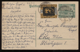 Saargebiet 1923 Schiffweiler Stationery Card To Cöln__(8294) - Enteros Postales