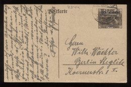 Saargebiet 1921 Saarbrucken Stationery Card To Berlin__(8344) - Enteros Postales