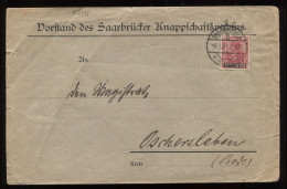 Saargebiet 1921 Saarbrucken Cover To Oschersleben__(8541) - Lettres & Documents