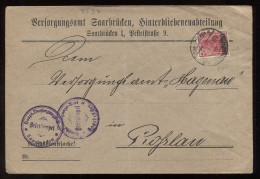 Saargebiet 1921 Saarbrucken 6 Cover To Rosslau__(8537) - Lettres & Documents