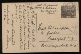 Saargebiet 1921 Homburg Stationery Card To Frankfurt__(8289) - Enteros Postales