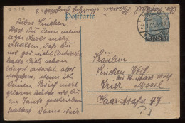 Saargebiet 1921 Merzig 30f Stationery Card__(8313) - Interi Postali