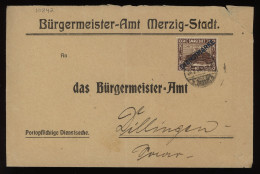 Saargebiet 1920's Dienstmarke Cover To Dillingen__(10842) - Cartas & Documentos