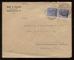 Saargebiet 1920 Saarbrucken 3 Business Cover To Braunschweig__(8531) - Covers & Documents