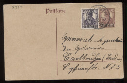Saargebiet 1920 Homburg 15pf Stationery Card__(8318) - Interi Postali