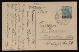 Saargebiet 1920 Ludweiler Stationery Card To Oberstein__(8326) - Enteros Postales