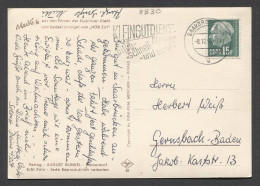 Saar 1958 Saarbrucken 2 Slogan Cancellation Card__(8830) - Lettres & Documents