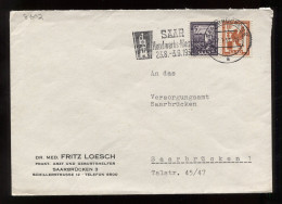 Saar 1957 Saarbrucken 2 Slogan Cancellation Cover__(8602) - Cartas & Documentos