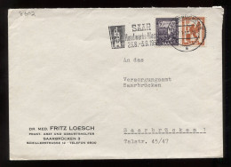 Saar 1957 Saarbrucken 2 Slogan Cancellation Cover__(8602) - Storia Postale