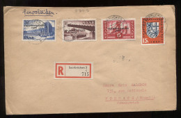 Saar 1957 Saarbrucken 2 Registered Cover To Forbach__(8809) - Briefe U. Dokumente