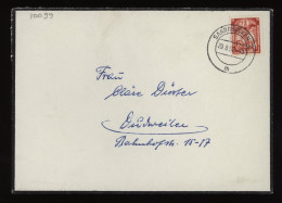Saar 1952 Saarbrucken Mourning Cover To Dudweiler__(10099) - Storia Postale