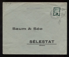 Saar 1952 Saarbrucken Bahnpost Cover To Selestat__(8708) - Covers & Documents