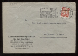 Saar 1952 Saarbrucken 2 Slogan Cancellation Cover To St.Wendel__(8824) - Cartas & Documentos