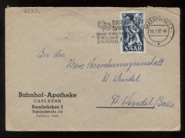 Saar 1952 Saarbrucken 2 Business Cover To St.Wendel__(8682) - Briefe U. Dokumente