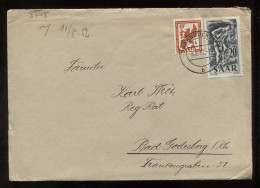 Saar 1952 Saarbrucken 2 Cover To Bad Godesberg__(8778) - Lettres & Documents