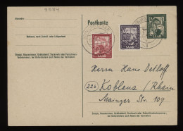 Saar 1952 Homburg Stationery Card To Koblenz__(9994) - Briefe U. Dokumente