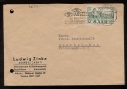 Saar 1951 Saarbrucken 2 Slogan Cancellation Cover__(8679) - Cartas & Documentos