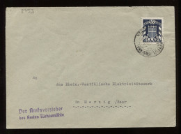 Saar 1950's Turkismuhle Cancellation Cover__(8753) - Brieven En Documenten