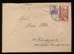 Saar 1949 Saarbrucken 2 Cover To Frankfurt__(8953) - Cartas & Documentos