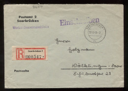 Saar 1949 Saarbrucken 2 Registered Cover__(8687) - Cartas & Documentos