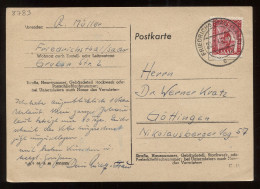 Saar 1949 Friedrichsthal Card To Göttingen__(8783) - Covers & Documents