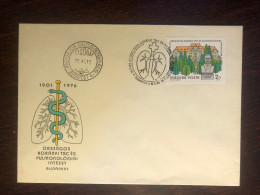 HUNGARY FDC COVER 1976  YEAR KIRANYI TUBERCULOSIS PULMONOLOGY HEALTH MEDICINE STAMPS - FDC