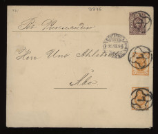 Russia 1894 5k Brown Stationery Envelope To Finland__(9876) - Interi Postali