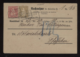 Switzerland 1878 Zurich Nachnahme Card__(10905) - Briefe U. Dokumente