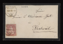 Switzerland 1872 Ennenda Moutning Cover To Thalveil__(10139) - Storia Postale