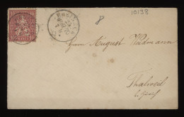 Switzerland 1870 Rheineck Cover To Thalveil__(10138) - Storia Postale