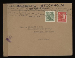 Sweden 1948 Stockholm Censored Business Cover To Germany__(10029) - Brieven En Documenten