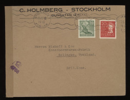 Sweden 1948 Stockholm Censored Business Cover To Germany__(10029) - Storia Postale