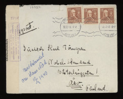 Sweden 1940 Stockholm Censored Cover To Finland__(10327) - Briefe U. Dokumente