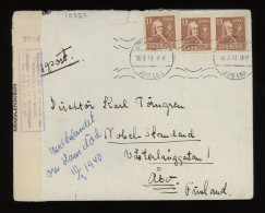 Sweden 1940 Stockholm Censored Cover To Finland__(10327) - Lettres & Documents