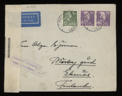 Sweden 1940 Malmö Censored Air Mail Cover To Finland__(10328) - Storia Postale