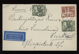 Sweden 1938 Stockholm Air Mail Cover To Finland__(12239) - Storia Postale