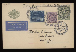 Sweden 1935 Stockholm Air Mail Card To Finland__(12259) - Lettres & Documents