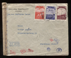 Spanish Morocco 1943 Tanger Censored Air Mail Cover To Sweden__(9110) - Marruecos Español