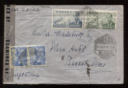 Spain 1945 Madrid Censored Air Mail Cover To Argentina__(8936) - Covers & Documents