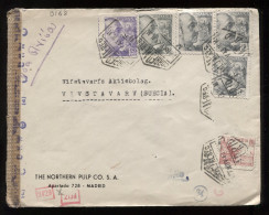 Spain 1943 Madrid Censored Air Mail Cover To Sweden__(9168) - Cartas & Documentos