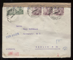 Spain 1943 Barcelona Censored Air Mail Cover To Berlin__(8939) - Brieven En Documenten